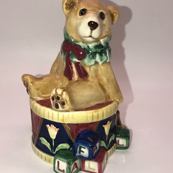 Fitz & Floyd Old FASHION CHRISTMAS Salt & Pepper Shakers Rocking Horse And Bear - Picture 3 of 13